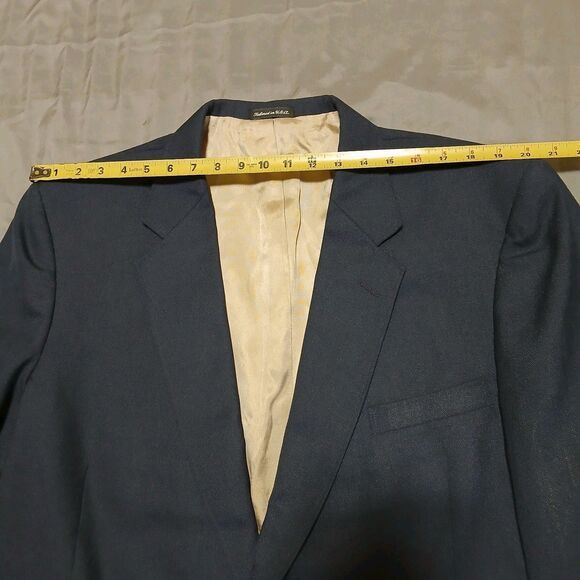 Mens 48R Navy Gold 2 Button Blazer Sport Coat Johnny Bench MVP USA Preppy Formal - Picture 14 of 15